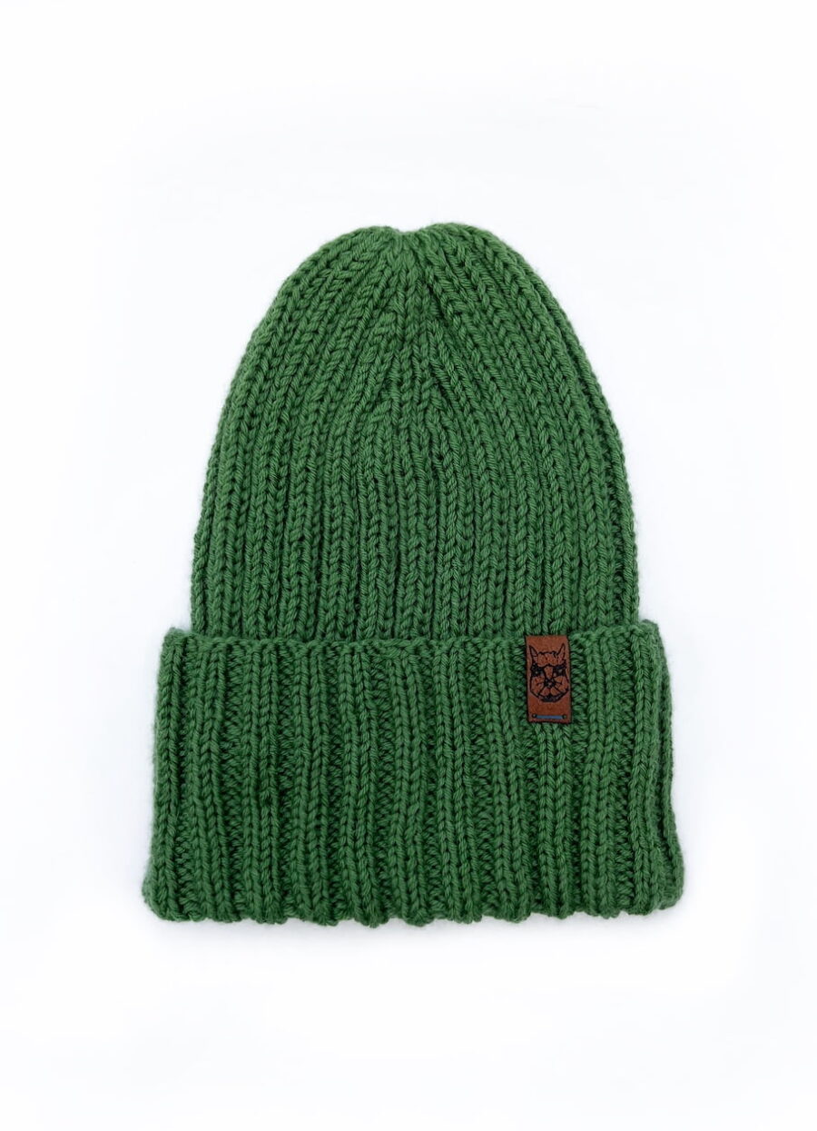 klasyczna czapka merino zielona grass