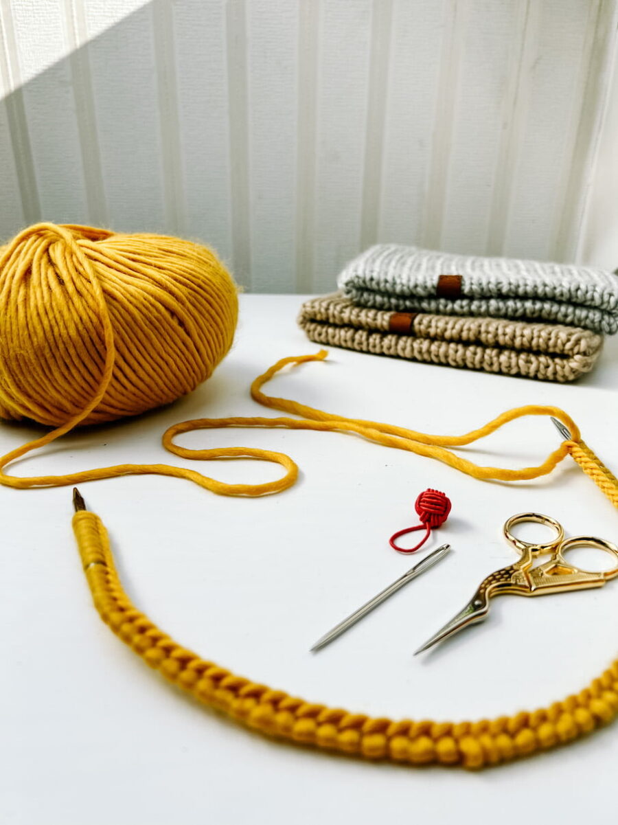wzór na podwójną opaskę merino na drutach