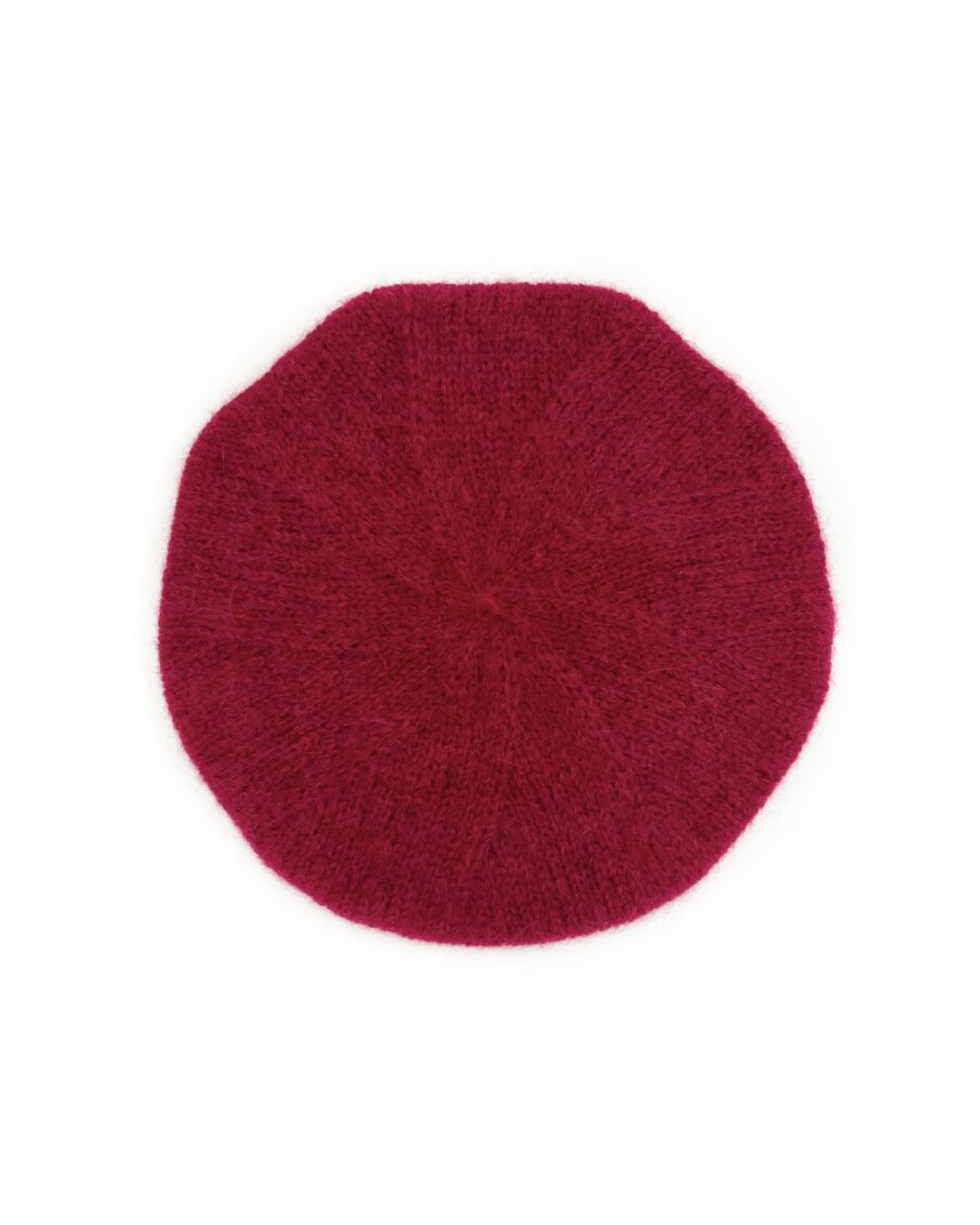 beret klasyczny z wełny alpaki czerwony rouge
